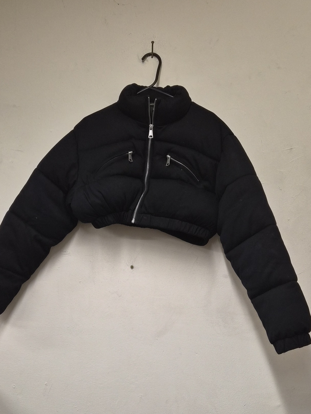 36 Point 5 Black Cropped Puffer Jacket